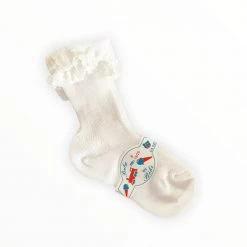 Stella Accessories Girls Ivory Cotton Socks - Size 0 (EU.19/20)