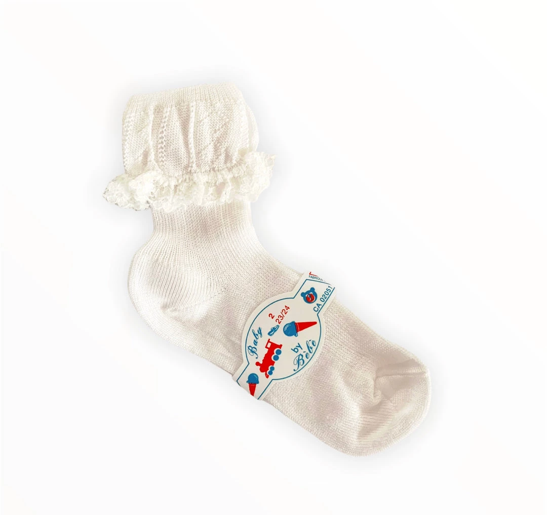 Stella Girls Ivory Cotton Socks - Size 2 (EU. 23/24) 3 Stella Girls Ivory Cotton Socks - Size 2 (EU. 23/24)