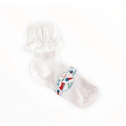 Stella Accessories Girls White Cotton Socks - Size 2 (EU 23/24)