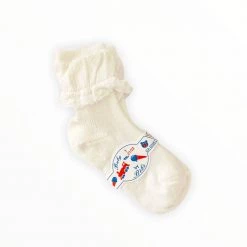 Stella Accessories Girls Ivory Cotton Socks - Size 1 (EU.21/22)