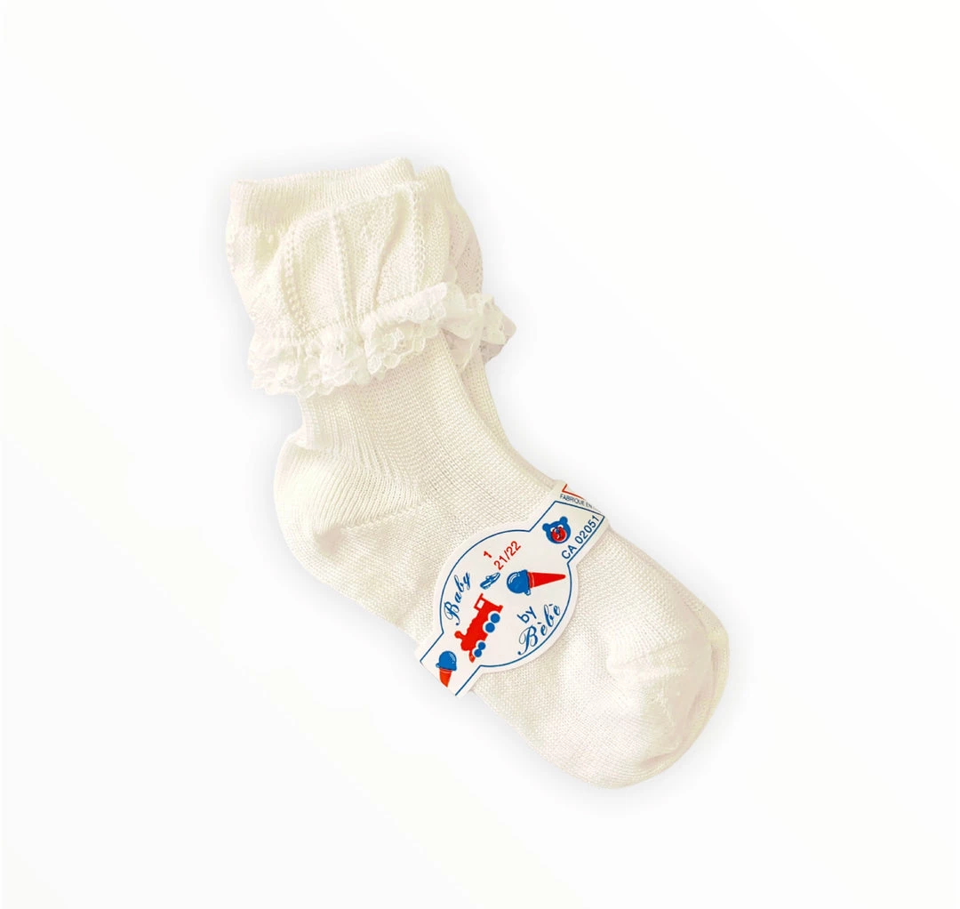 Stella Accessories Girls Ivory Cotton Socks - Size 1 (EU.21/22) 3 Stella Accessories Girls Ivory Cotton Socks - Size 1 (EU.21/22)