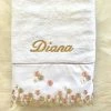 KaterinasDesigns Girls Ladopana Embroidered Personalized Bath Towel