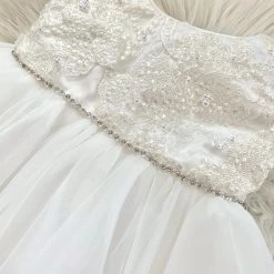 Jolene Diamond Lace Baptismal Dress Girls Baptismal Outfits