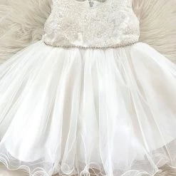 Jolene Diamond Lace Baptismal Dress Girls Baptismal Outfits