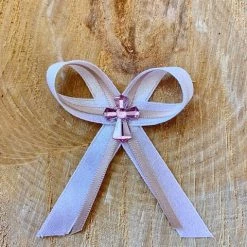 KaterinasDesigns Girls Baptismal White And Rose Gold Martyiko/Witness Pin
