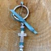 KaterinasDesigns Boys Baptismal Light Blue And Pearl Cross Keychain Martyiko/Witness Pin
