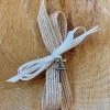 KaterinasDesigns Boys Baptismal Burlap And White Upright Bow Martyiko/Witness Pin