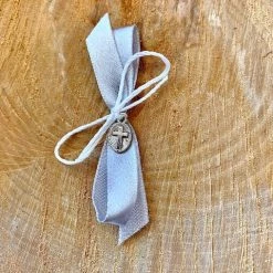 KaterinasDesigns Boys Baptismal Grey Upright Bow Martyiko/Witness Pin