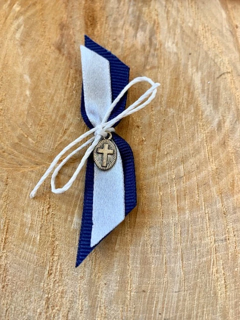 KaterinasDesigns Navy And White Upright Bow Martyiko/Witness Pin 3 KaterinasDesigns Navy And White Upright Bow Martyiko/Witness Pin