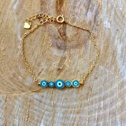 KaterinasDesigns Jewelry Turquoise Gold Baby Mati Bracelet