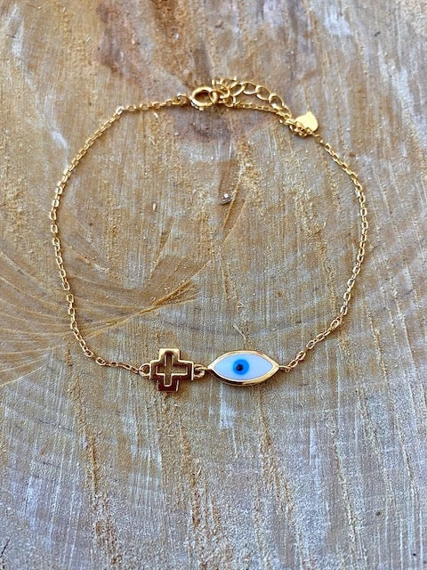 KaterinasDesigns Gold Mati And Cross Bracelet Jewelry 3 KaterinasDesigns Gold Mati And Cross Bracelet Jewelry