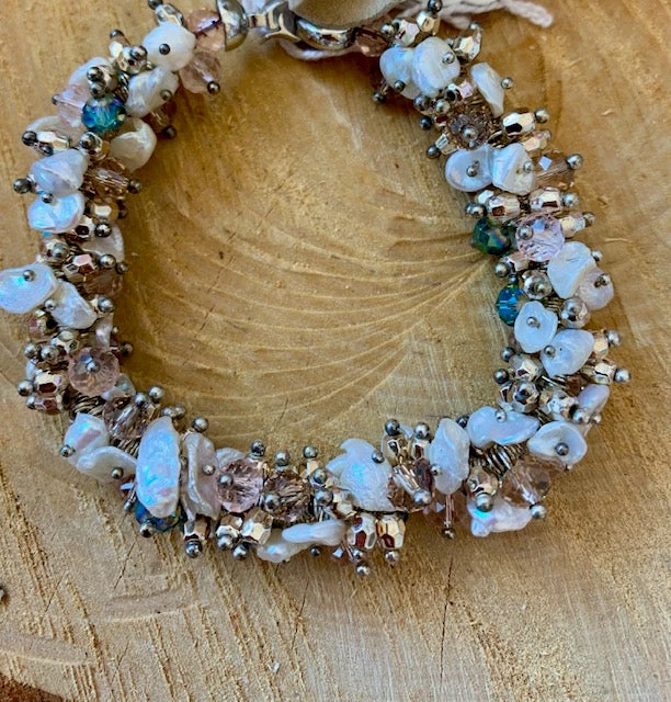 KaterinasDesigns White And Turquoise Keshi Fresh Water Pearl Bracelet 3 KaterinasDesigns White And Turquoise Keshi Fresh Water Pearl Bracelet