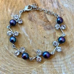 KaterinasDesigns Purple Fresh Water Pearl And Diamond Bracelet