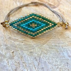 KaterinasDesigns Jewelry Bohemian Gold And Turquoise Mati Bracelet