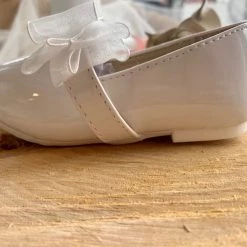KaterinasDesigns Girls Baptismal White Bow Walking Shoe