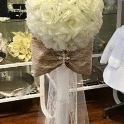 KaterinasDesigns Burlap Rose Ball Lambatha