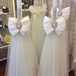 KaterinasDesigns White Bow Tulle Lambatha