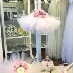 KaterinasDesigns Pink Ballerina Lambatha Girls Baptismal