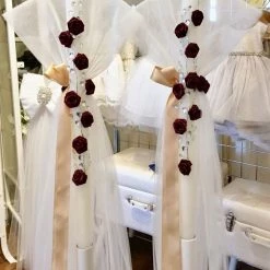 KaterinasDesigns Wedding Cascading Maroon Rosettes Lambatha
