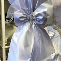 KaterinasDesigns Baby Blue & White Cross Upright Bow Lambatha