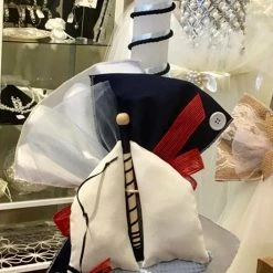 KaterinasDesigns Boys Baptismal Navy Nautical Boat Lambatha