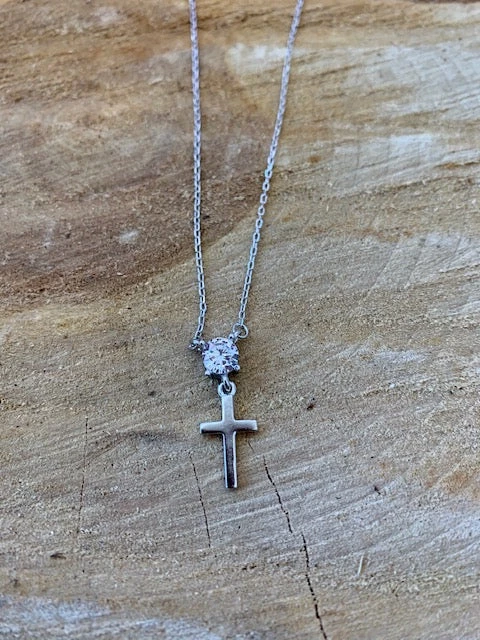 KaterinasDesigns Jewelry Sterling Silver Diamond Cross Necklace 3 KaterinasDesigns Jewelry Sterling Silver Diamond Cross Necklace