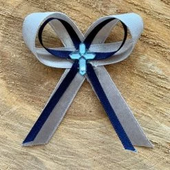 KaterinasDesigns Silver And Navy Bow Martyiko/Witness Pin