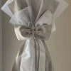 KaterinasDesigns Grey And White Upright Bow Crystal Cross Lambatha
