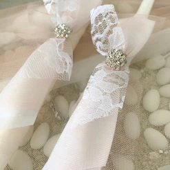 KaterinasDesigns Blush Pink And Lace 2 Small Candles