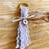 KaterinasDesigns Girls Baptismal Rose Gold And White Lace Keychain Martyiko/Witness Pin
