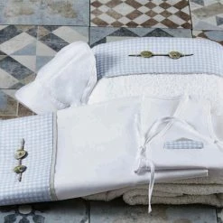 KaterinasDesigns Baby Blue Checkered Ladopano Set Boys Ladopana