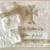 KaterinasDesigns Embroidered Personalized Towel Set Girls Baptismal