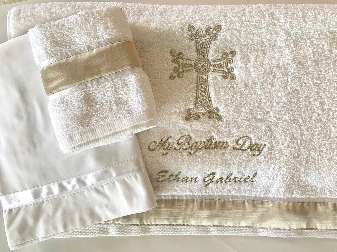 KaterinasDesigns Embroidered Personalized Towel Set Girls Baptismal 3 KaterinasDesigns Embroidered Personalized Towel Set Girls Baptismal