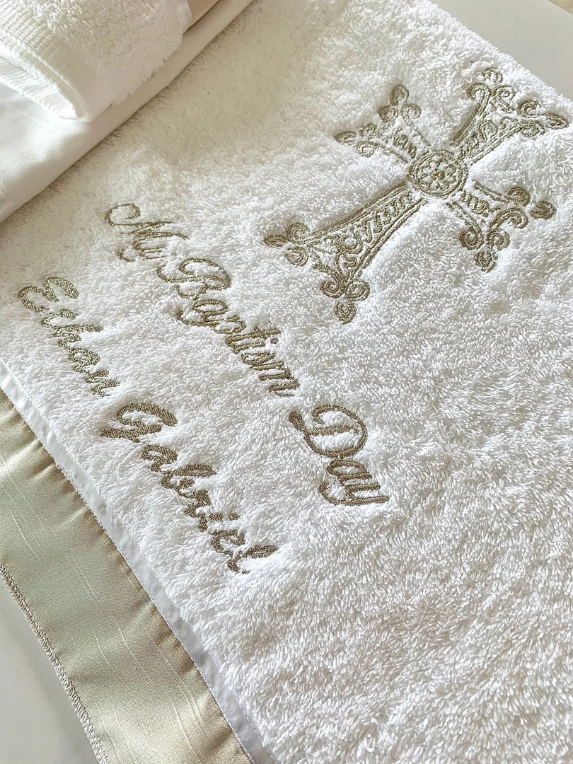 KaterinasDesigns Embroidered Personalized Towel Set Girls Baptismal 4 KaterinasDesigns Embroidered Personalized Towel Set Girls Baptismal
