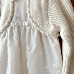 Mayoral Baby Floral Embroidered Knit Cardigan Dress