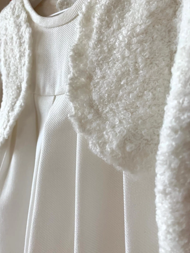 Mayoral Girls Baptismal Outfits Off-White Wool Cardigan Dress 5 Mayoral Girls Baptismal Outfits Off-White Wool Cardigan Dress