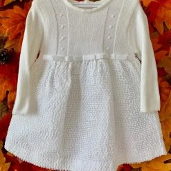 Mayoral White Knit Fuzz Dress