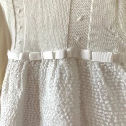 Mayoral White Knit Fuzz Dress