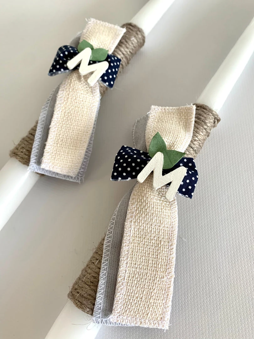 KaterinasDesigns Polka Dot And Olive Branch 2 Small Candles 4 KaterinasDesigns Polka Dot And Olive Branch 2 Small Candles