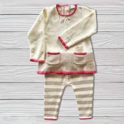 Mayoral Cream And Pink 2 Piece Outfit