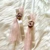 KaterinasDesigns Ivory And Rose Gold Rosette 2 Small Candles