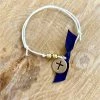 KaterinasDesigns Boys Baptismal Navy And Gold Bracelet Martyiko/Witness Pin