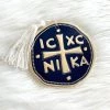 KaterinasDesigns IC XC NI KA Navy And Gold - White Decorative Gouria