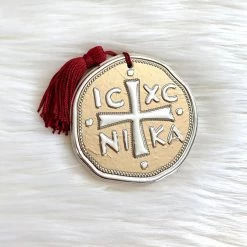 KaterinasDesigns IC XC NI KA Gold And Silver Gouri - Burgundy