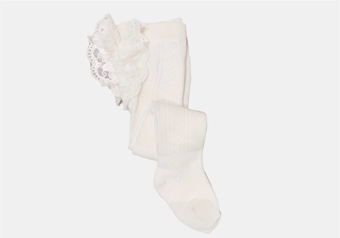 Mayoral Ivory Openwork Ruffled Tights 3 Mayoral Ivory Openwork Ruffled Tights