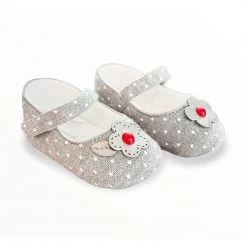 KaterinasDesigns Grey Polka Dot Knit Shoe Girls