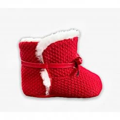 Mayoral Red Knit Booties