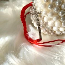 KaterinasDesigns Diamond Cross Bracelet - Red Jewelry