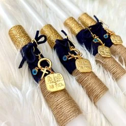 KaterinasDesigns Navy IC XC NI KA Filaxto Easter Candle