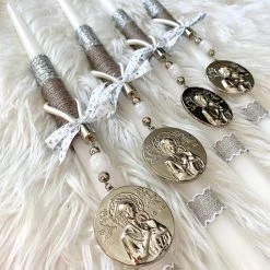 KaterinasDesigns Silver Panagia / Virgin Mary Gouri Easter Candle